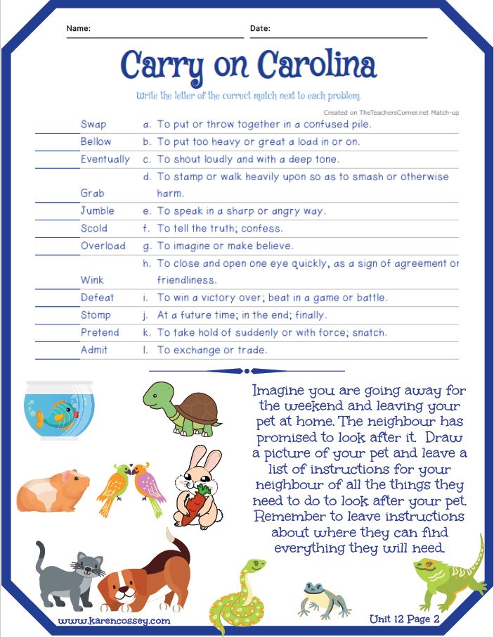 Reading Worksheet Image