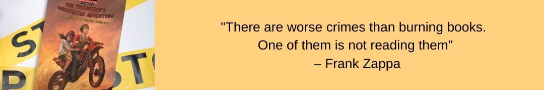 Reading Quote by Frank Zappa. Click to view book in photo.