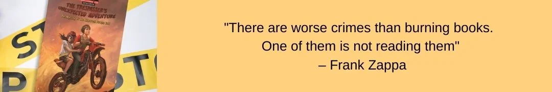 Reading Quote by Frank Zappa. Click to view book in photo.